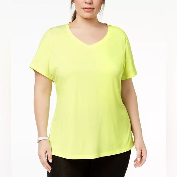 ID Ideology Women's Plus Size Rapidry V-Neck Performance T-Shirt barbell 4X - Picture 2 of 7